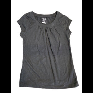 MSRP $8 French Toast Black Ruched Crewneck Tee Black Size 7/8